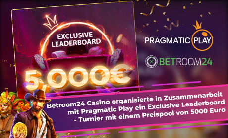 Betroom24 Casino organisierte in Zusammenarbeit mit Pragmatic Play ein Exclusive Leaderboard -Turnier mit einem Preispool von 5000 Euro