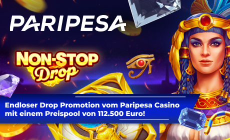 Endloser Drop Promotion vom Paripesa Casino mit einem Preispool von 112.500 Euro!