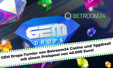 GEM Drops-Turnier von Betroom24 Casino und Yggdrasil mit einem Preispool von 40.000 Euro!