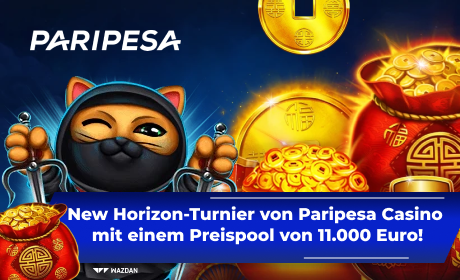 New Horizon-Turnier von Paripesa Casino mit einem Preispool von 11.000 Euro!
