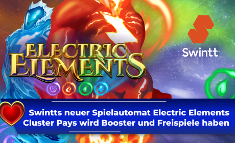 Swintts neuer Spielautomat Electric Elements Cluster Pays wird Booster und Freispiele haben