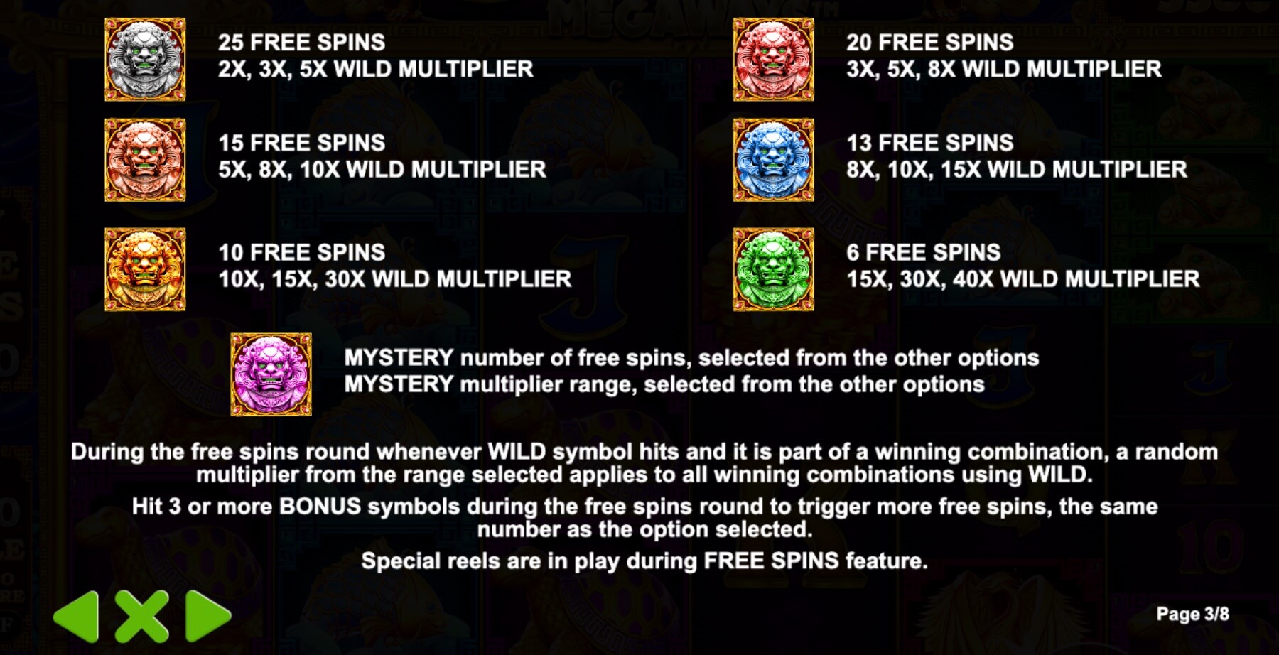 5 Lions Megaways Bonuses