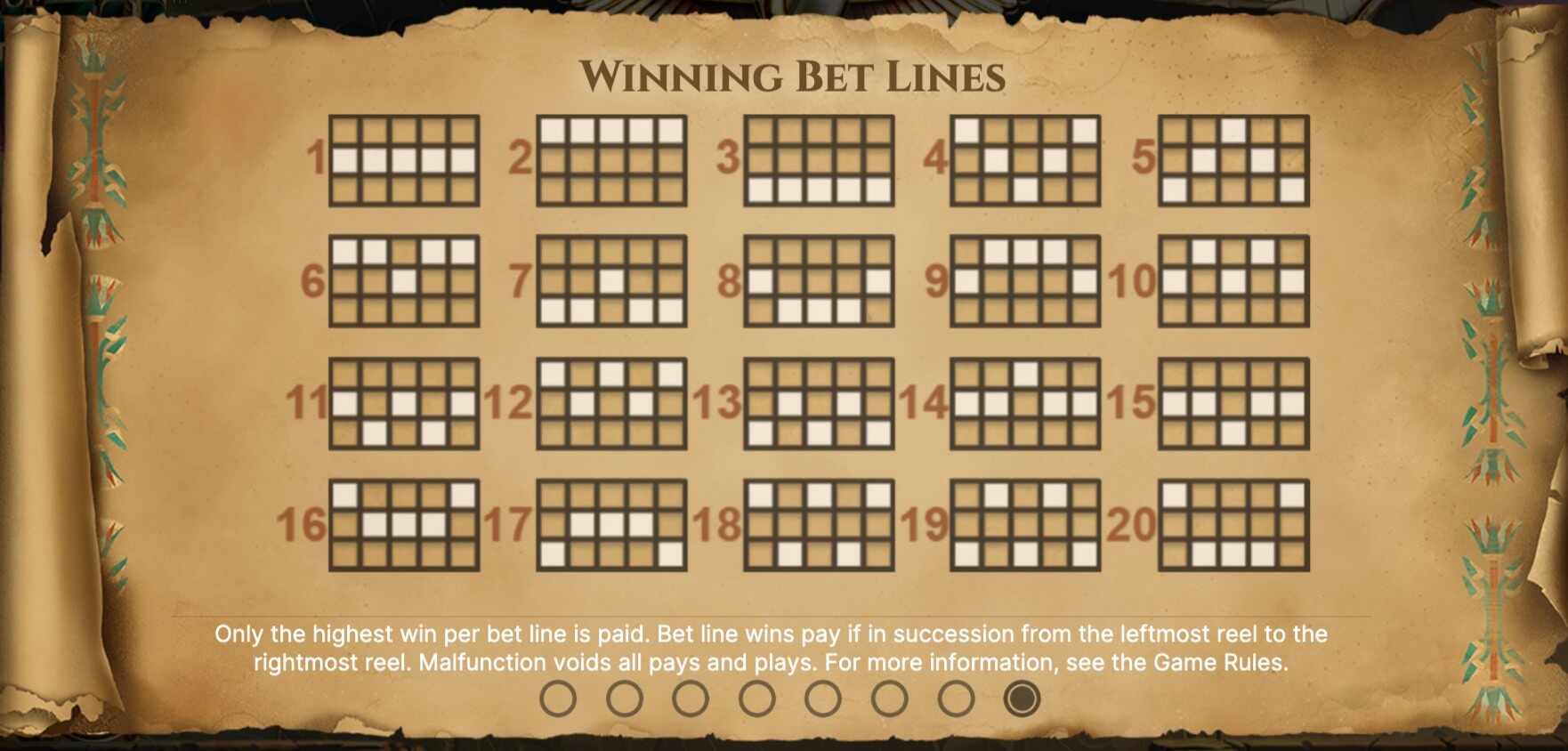 Coins of Egypt Paylines