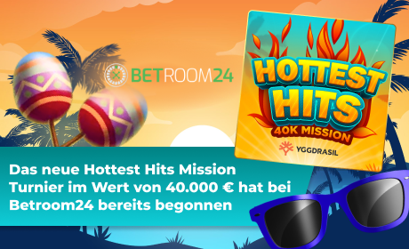 Das neue Hottest Hits Mission Turnier im Wert von 40.000 € hat bei Betroom24 bereits begonnen