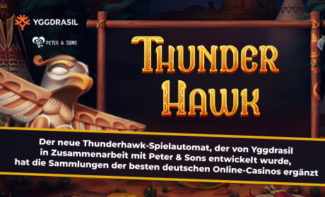Der neue Thunderhawk-Spielautomat, der von Yggdrasil in Zusammenarbeit mit Peter & Sons entwickelt wurde, hat die Sammlungen der besten deutschen Online-Casinos ergänzt