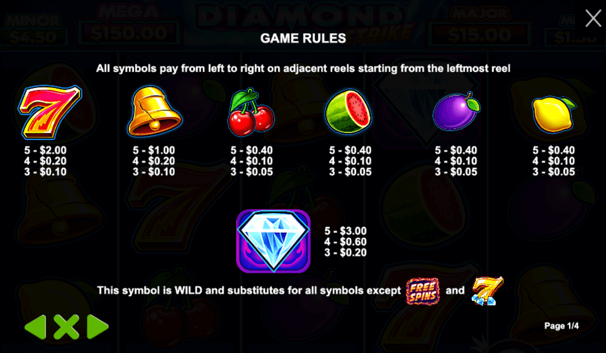 Diamond Strike Symbols