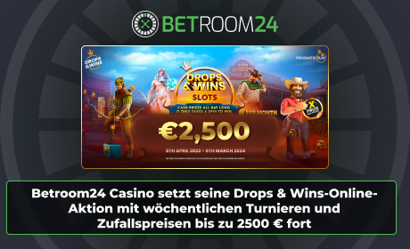 Betroom24 Casino setzt seine Drops & Wins-Online-Aktion mit wöchentlichen Turnieren und Zufallspreisen bis zu 2500 € fort