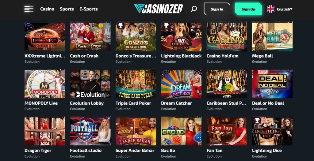 Casinozer Live Casino