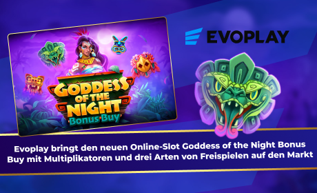 Evoplay bringt den neuen Online-Slot Goddess of the Night Bonus Buy mit Multiplikatoren und drei Arten von Freispielen auf den Markt