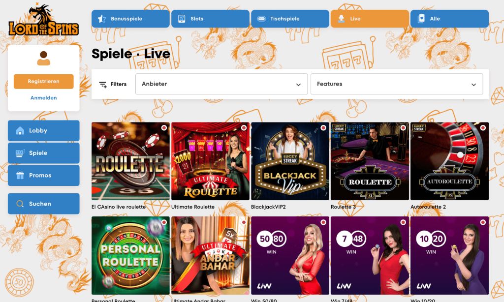Lord of the Spins Live Casino Lord of the Spins Live Casino