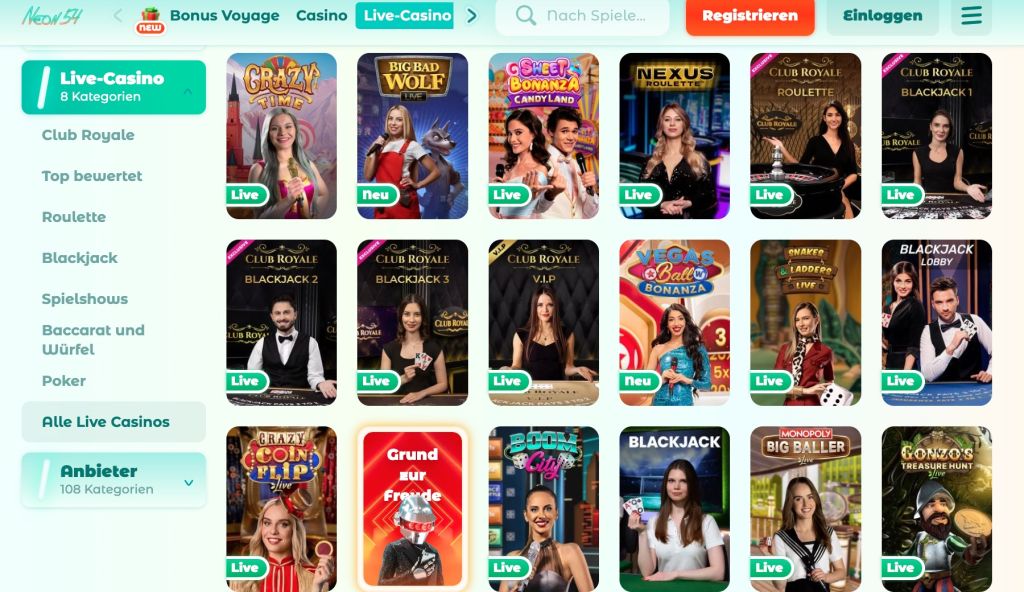 Neon54 Casino | Erfahrungen 2025 | Bonus 500 € + 200 Freispiele + 1 ...