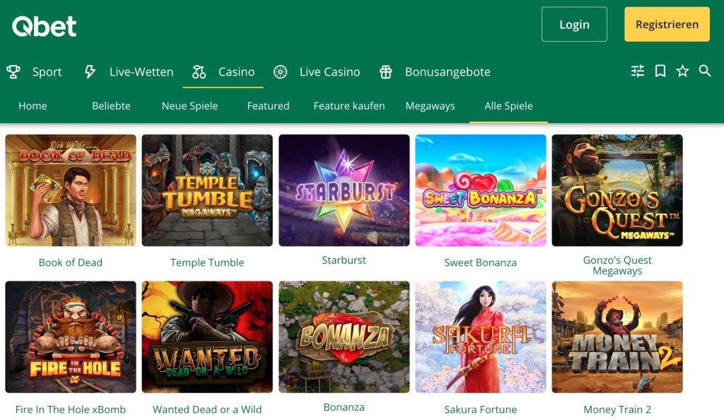 Qbet Casino Spiele