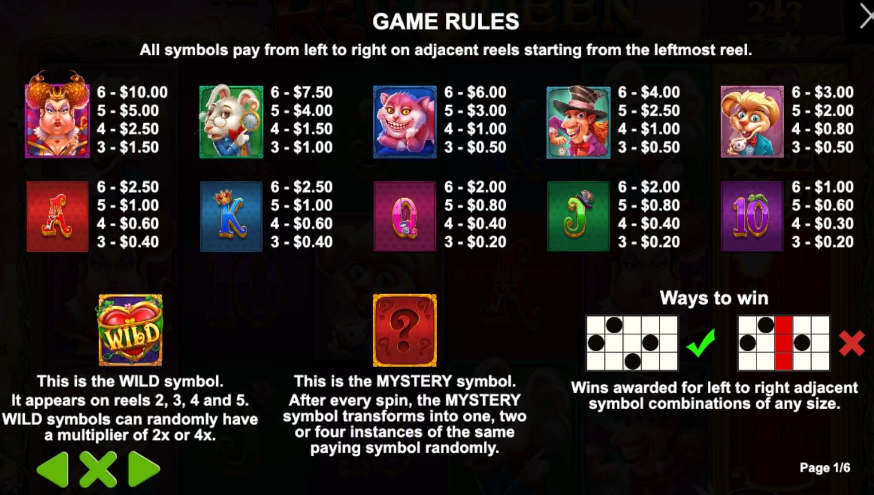 The Red Queen slot The Red Queen Symbols