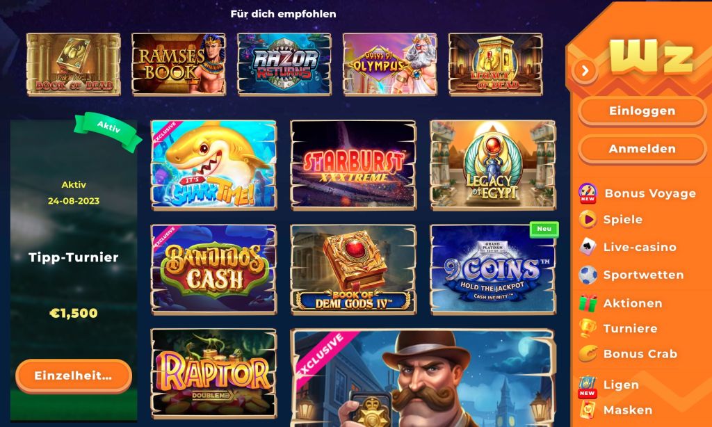 Wazamba Casino Spiele