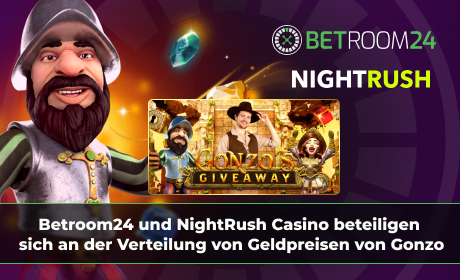 Betroom24 und NightRush Casino beteiligen sich an der Verteilung von Geldpreisen von Gonzo