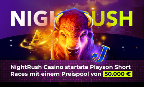 NightRush Casino startete Playson Short Races mit einem Preispool von 50.000 €