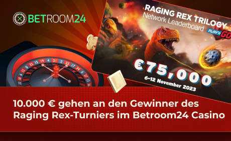 10.000 € gehen an den Gewinner des Raging Rex-Turniers im Betroom24 Casino