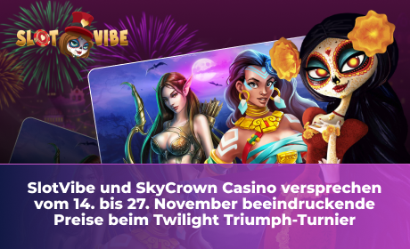 SlotVibe und SkyCrown Casino versprechen vom 14. bis 27. November beeindruckende Preise beim Twilight Triumph-Turnier