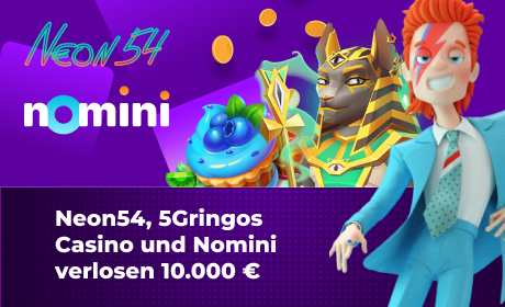 Neon54, 5Gringos Casino und Nomini verlosen 10.000 €