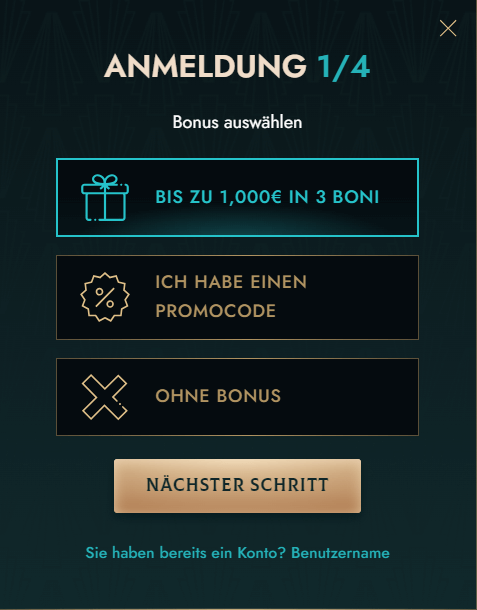 Registrierung im Dolly Casino Schritt 1 Registrierung im Dolly Casino Schritt 1