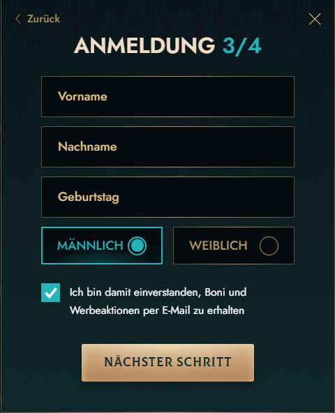 Registrierung im Dolly Casino Schritt 3 Registrierung im Dolly Casino Schritt 3