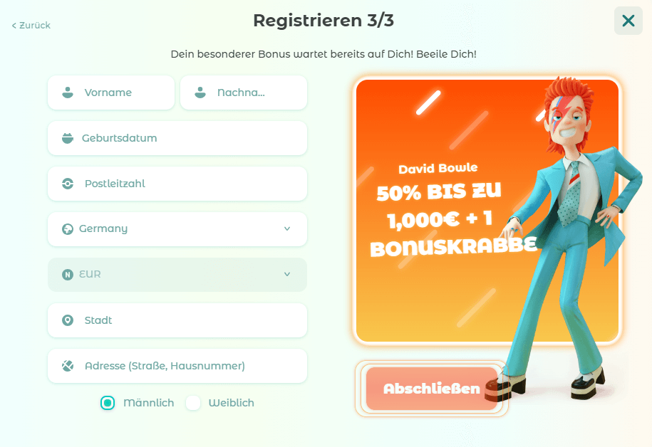 Registrierung im Neon54 Casino Schritt 3 Registrierung im Neon54 Casino Schritt 3