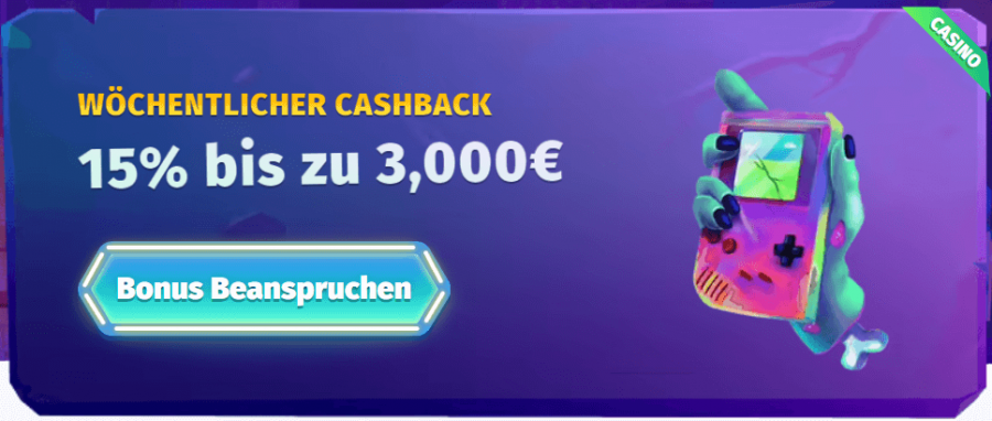 Wochentliches Cashback von Casombie Casino