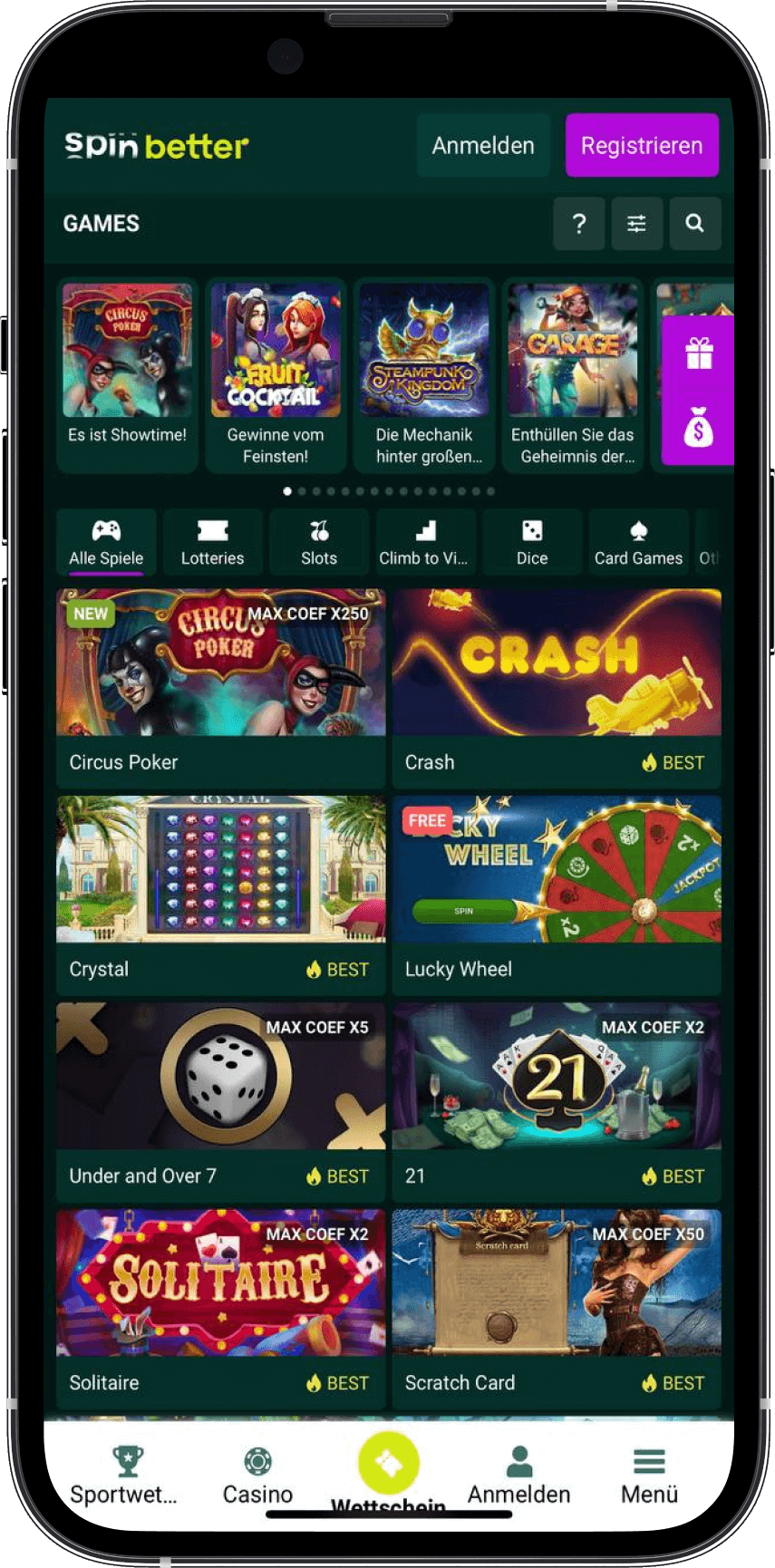 SpinBetter casino mobil